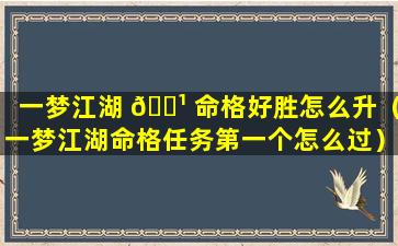 一梦江湖 🌹 命格好胜怎么升（一梦江湖命格任务第一个怎么过）